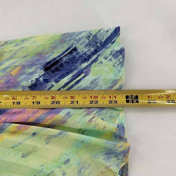 Apt 9 Abstract Print Pleated Midi Skirt With Elastic Waistband Size M Watercolor - Picture 4 of 11